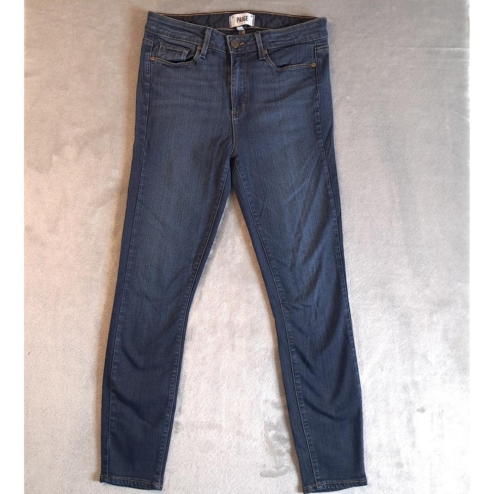 PAIGE Hoxton Ankle Dark Wash Stretch Skinny‎ Denim Blue Jeans Womens sz 29